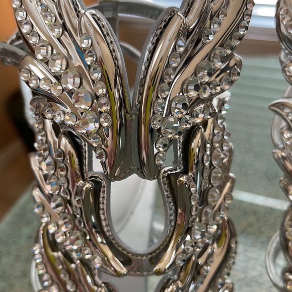 Giuseppe Zanotti Silver Leather Crystal Embellishments Gladiator Heels - Picture 6 of 15